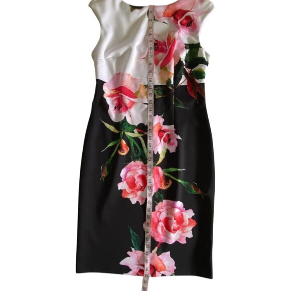 Joseph Ribkoff knee Length Floral Sheath Dress 10 - Picture 9 of 13